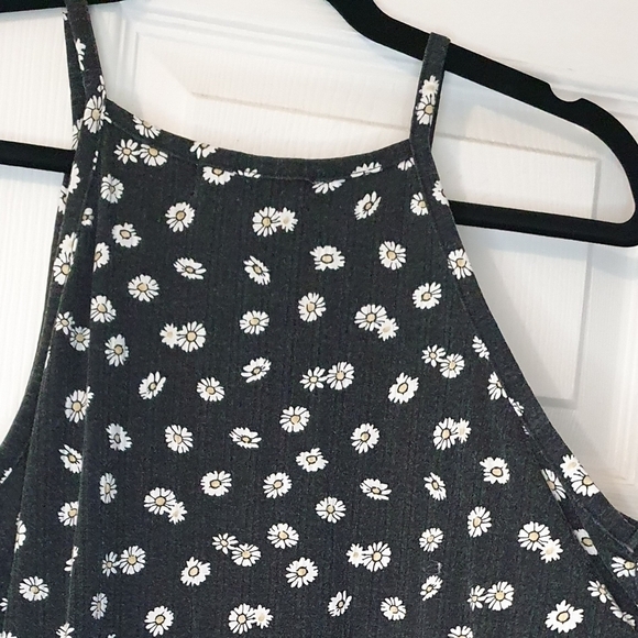 Pink Rose Dress Daisy print A-line pullover Spaghetti strap‎ Women's Size L - Picture 2 of 9